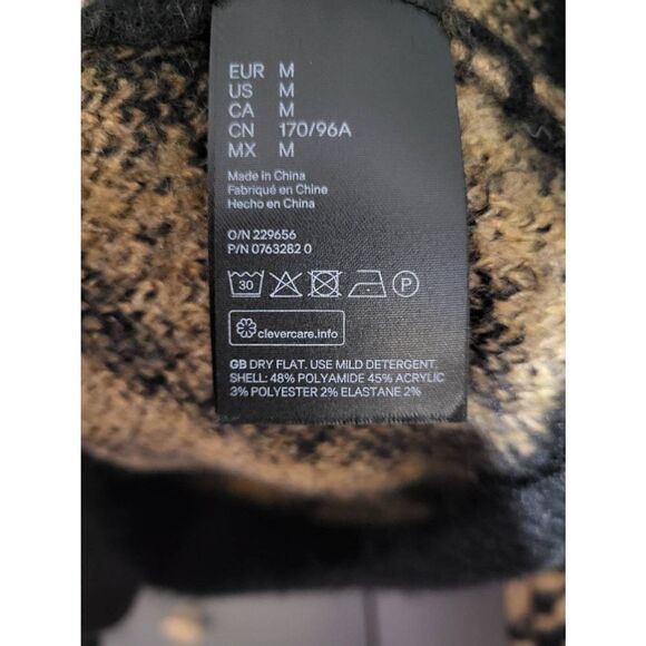 H&M tan/black animal print fuzzy wool sweater - Picture 4 of 5